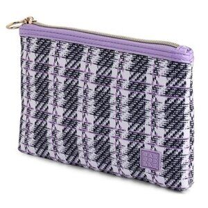 Caboodles Black Lavender Tweed Soft "Bring It" Bag